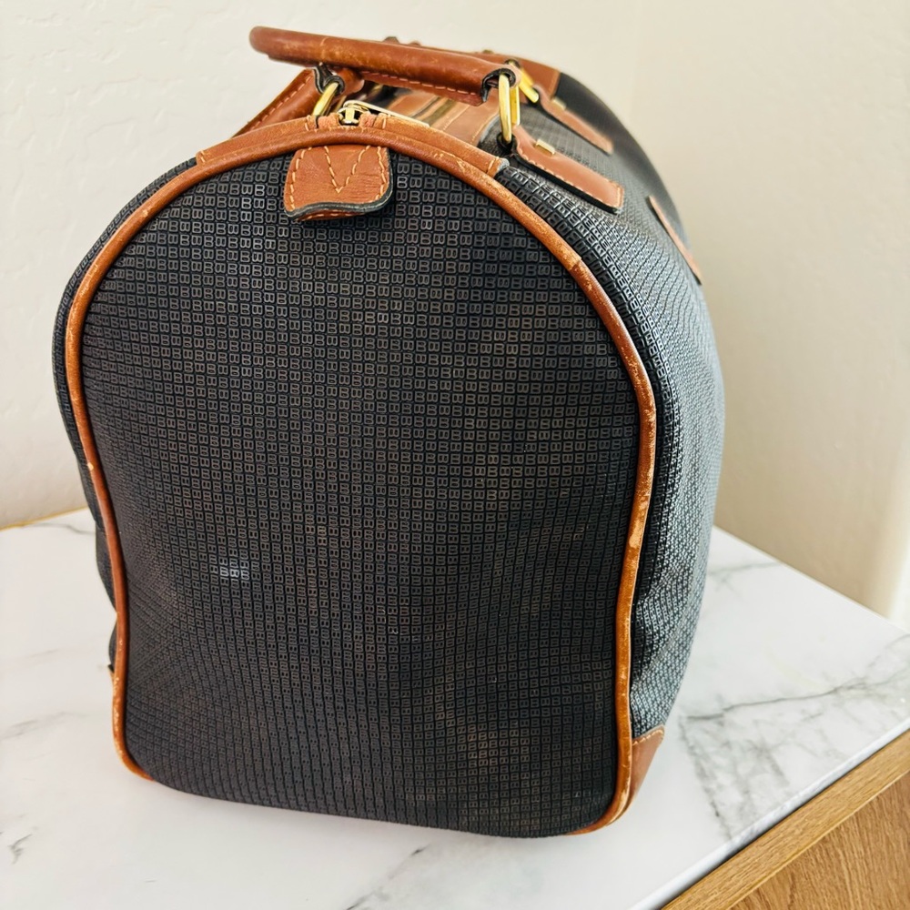 Bally‎ B Logo Boston Style Leather Bag in Black & Brown - Picture 5 of 16